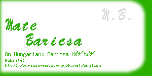 mate baricsa business card